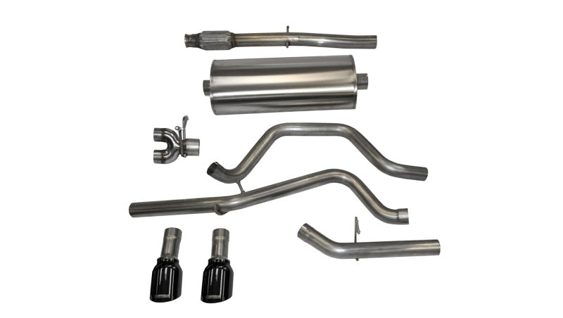 Corsa 14869BLK Cat-Back 3.0" Dual Rear Single 4" Silverado 5.3 14-19