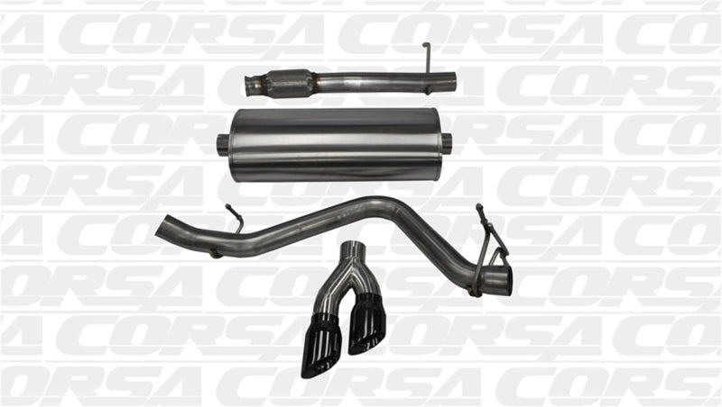 Corsa 14872BLK Cat-Back 3.0" Single Side Twin 4" Silverado 5.3 14-19
