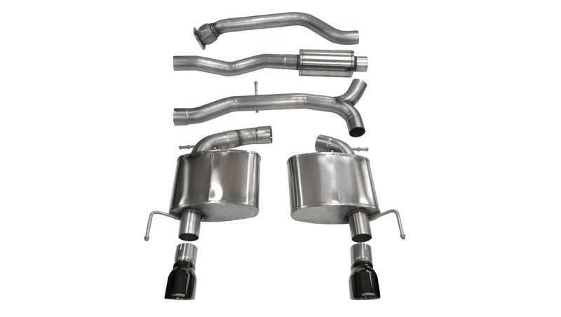 Corsa 14888BLK Cat-Back 3.0" Dual Rear Single 4.0" ATS 2.0 13-19
