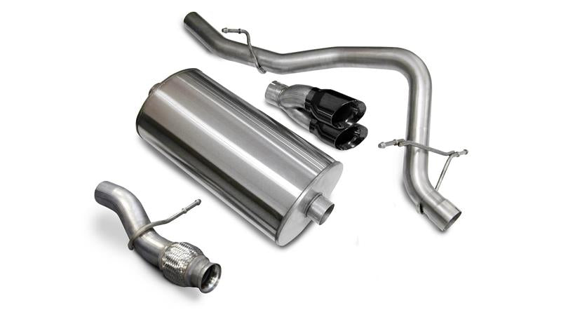 Corsa 14912BLK Cat-Back 3.0" Single Rear Twin 4.0" Tahoe 09-14
