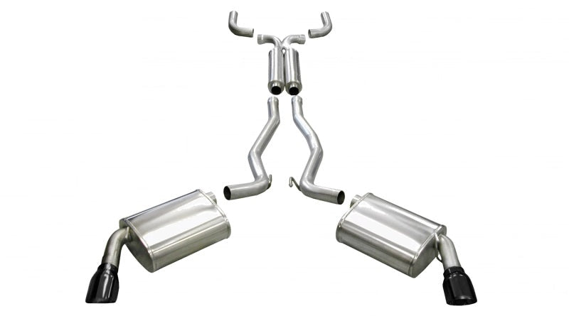 Corsa 14952BLK Cat-Back 2.5" Dual Rear Single 4" Camaro 6.2 10-15