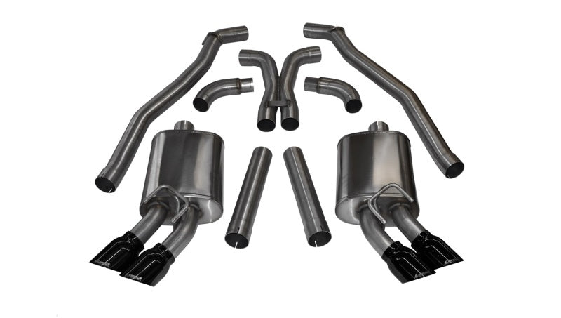 Corsa 14971BLK Cat-Back 3.0" Dual Rear Twin 4.0" Camaro 6.2 12-15