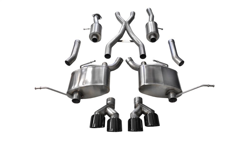 Corsa 14984BLK Cat-Back 2.5" Dual Rear Twin 4.0" Cherokee 3.6 14-21