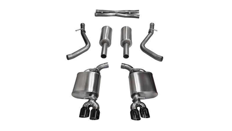 Corsa 14986BLK Cat-Back 2.5" Dual Rear Twin 3.5" Challenger 5.7 15-16