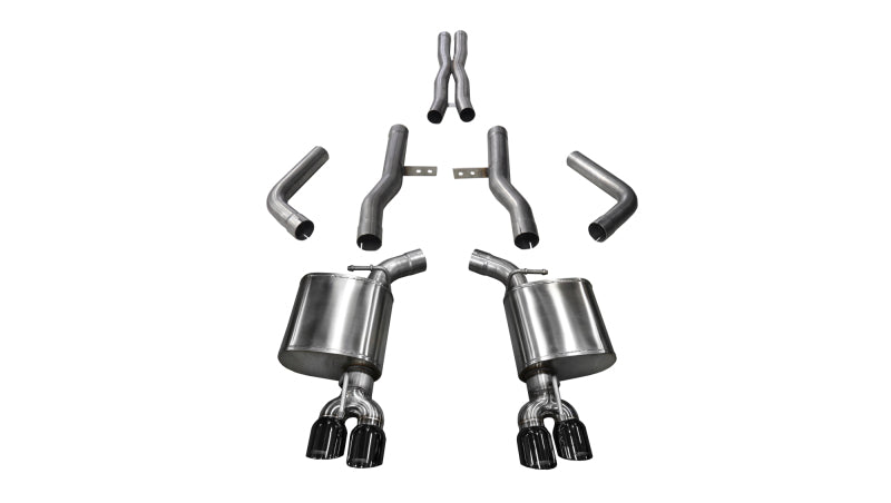 Corsa 14989BLK Cat-Back 2.75 Dual Rear Twin 3.5" Challenger 6.2 15-22