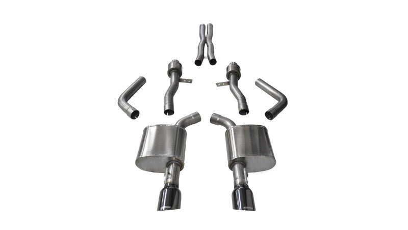 Corsa 14995BLK Cat-Back 2.75" Dual Rear Single 4.5" Charger 6.2/6.4