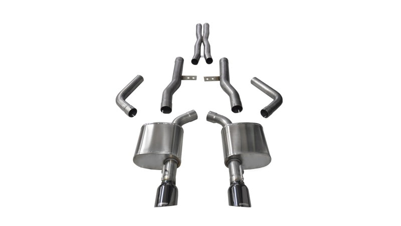 Corsa 14996BLK Cat-Back 2.75" Dual Rear Single 4.5" Charger 6.2/6.4
