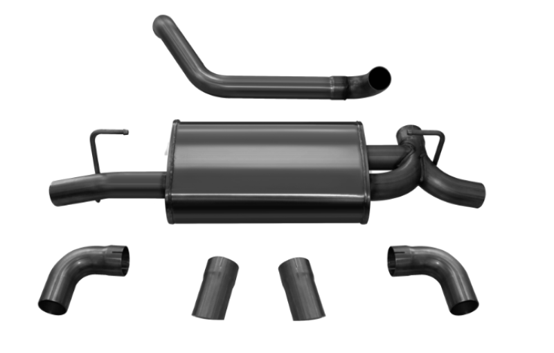 Corsa 21013BLK Axle-Back 2.5" Dual Rear Turn Downs 2.5" Wrangler 3.6