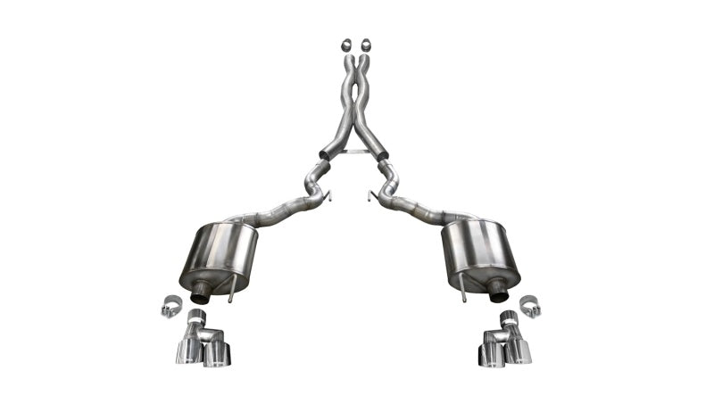Corsa 21047 Cat-Back 3.0" Dual Rear Twin 4.0" Mustang 5.0 18-22
