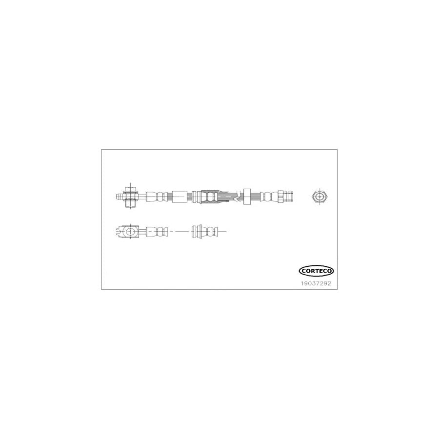 Corteco 19037292 Brake Hose for VW Up  Hatchback (121, 122, Bl1, Bl2)