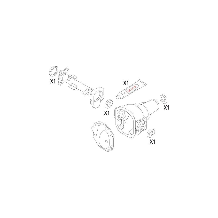 Corteco 19535826 Gasket Set, Differential for Mitsubishi L200 III Pickup (K6)