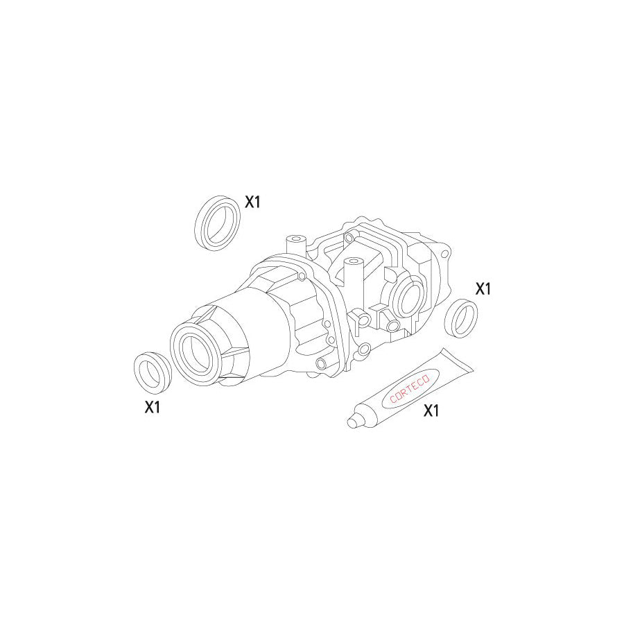 Corteco 19536172 Gasket Set, Differential for Honda Cr-V II (Rd)