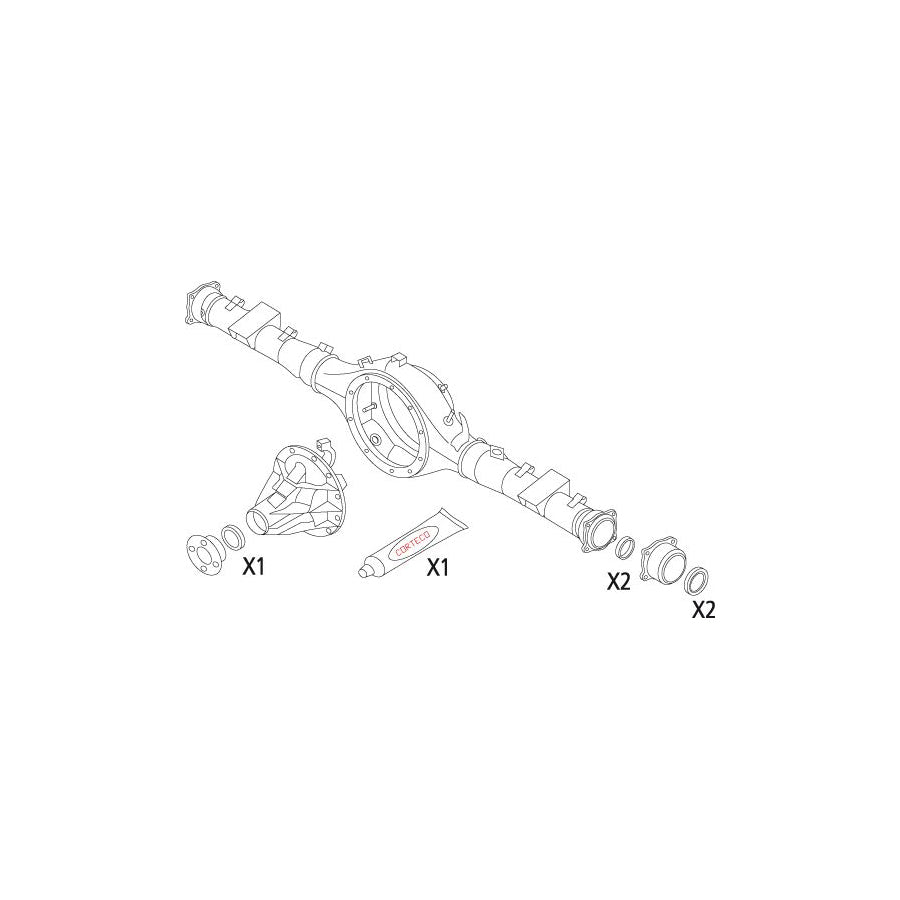 Corteco 19536184 Gasket Set, Differential for Mitsubishi L200 / Triton IV Pickup (Ka, Kb)