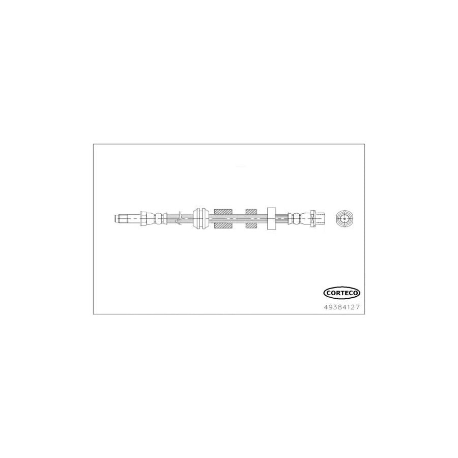 Corteco 49384127 Brake Hose for Volvo V40 Hatchback (525, 526)