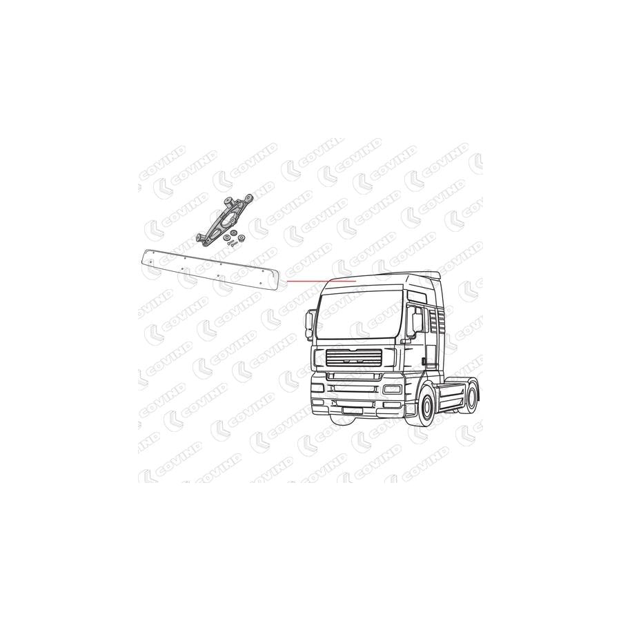 Covind XXL/490 Mounting Kit, Sun Visor