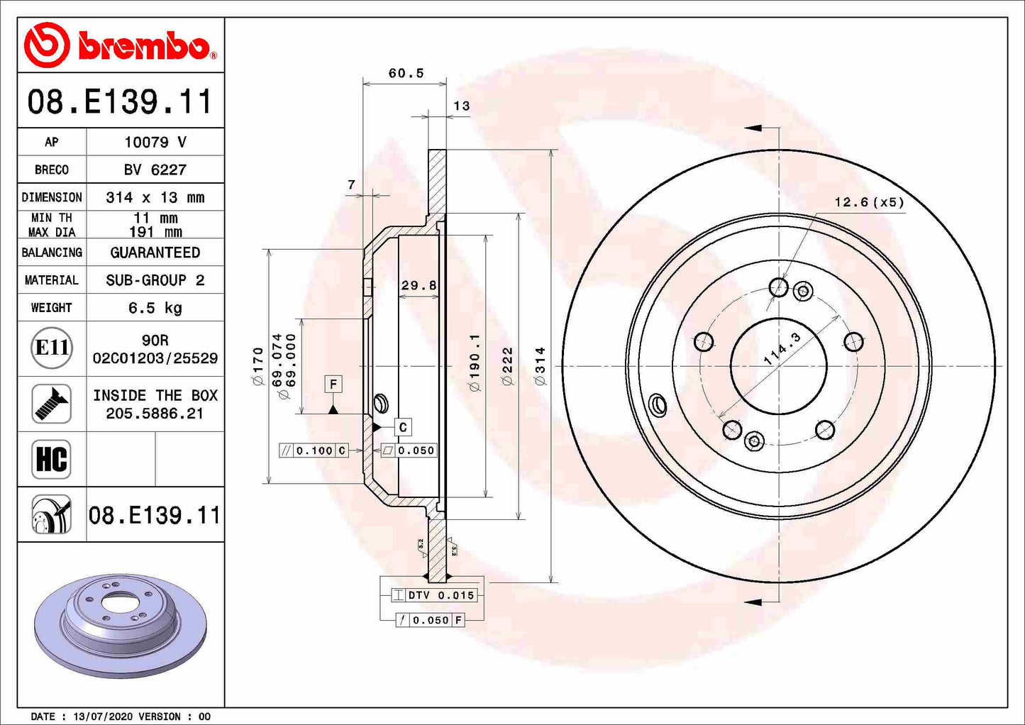 TOURMAX BCF-105 Disc Brake Caliper Repair Kit
