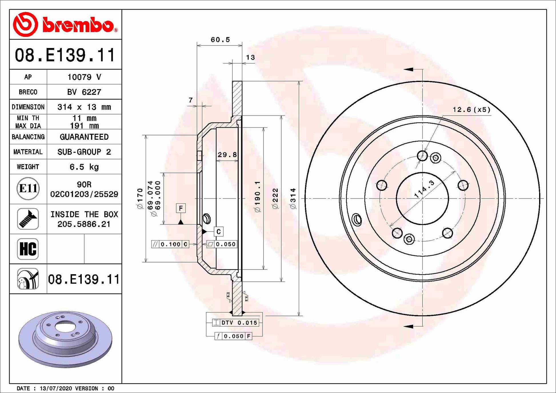 TOURMAX BCF-105 Disc Brake Caliper Repair Kit