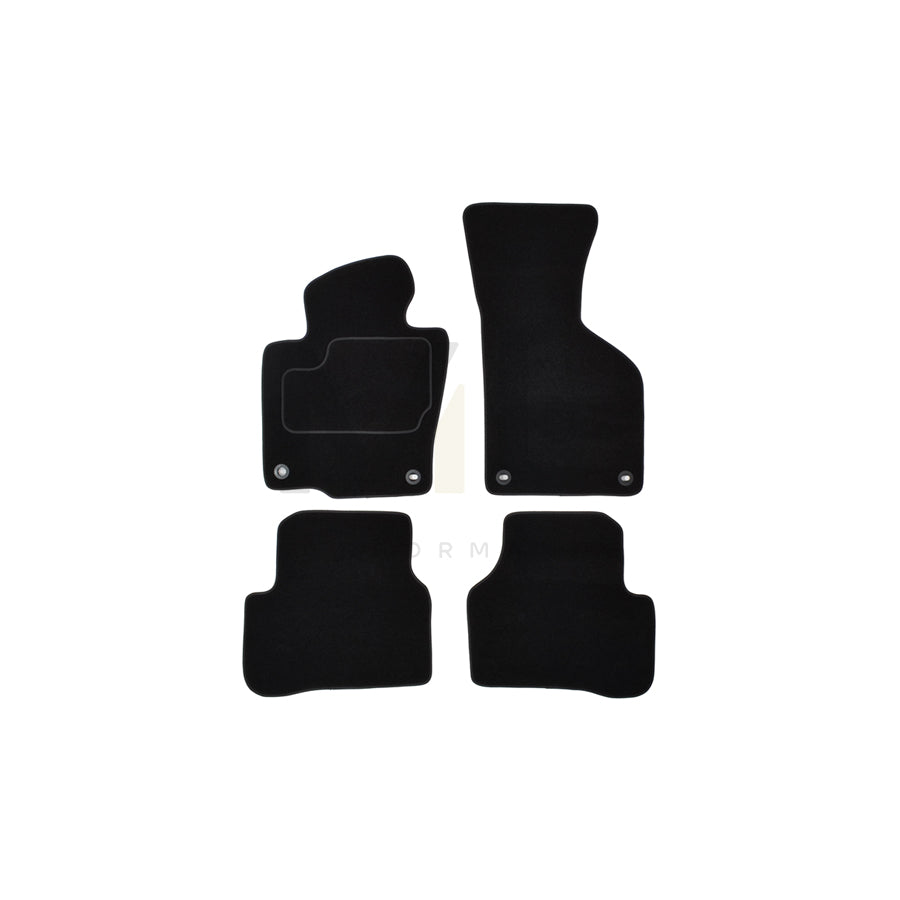 CUSTOPOL 122942 Floor mat set for VW PASSAT Textile, Front and Rear, Quantity: 4, Black