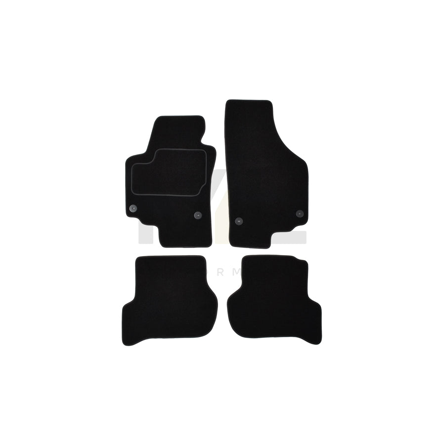 CUSTOPOL Tailored 122095 Floor mat set Textile, Front and Rear, Quantity: 4, Black