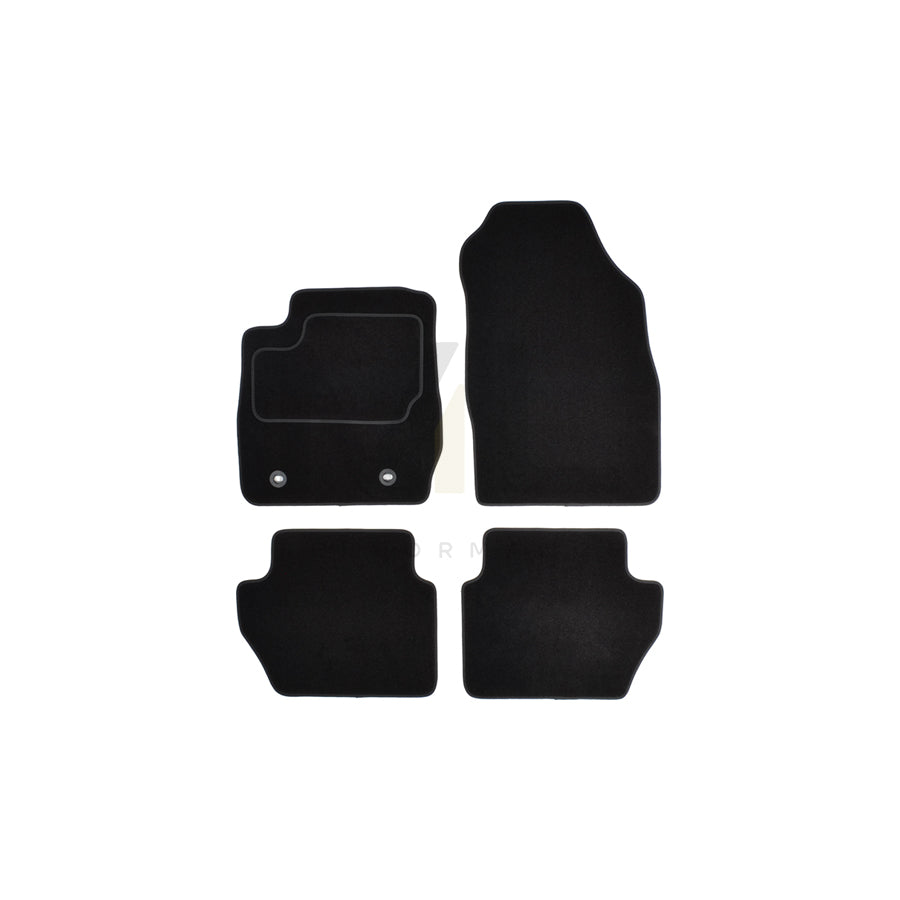 CUSTOPOL Tailored 122308 Floor mat set for FORD Fiesta Mk6 Hatchback (JA8, JR8) Textile, Front and Rear, Quantity: 4, Black