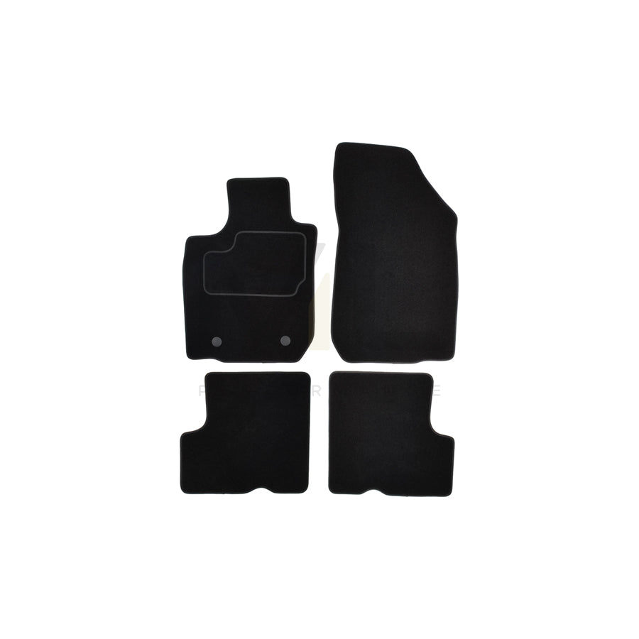 CUSTOPOL Tailored 122343 Floor mat set Textile, Front and Rear, Quantity: 4, Black