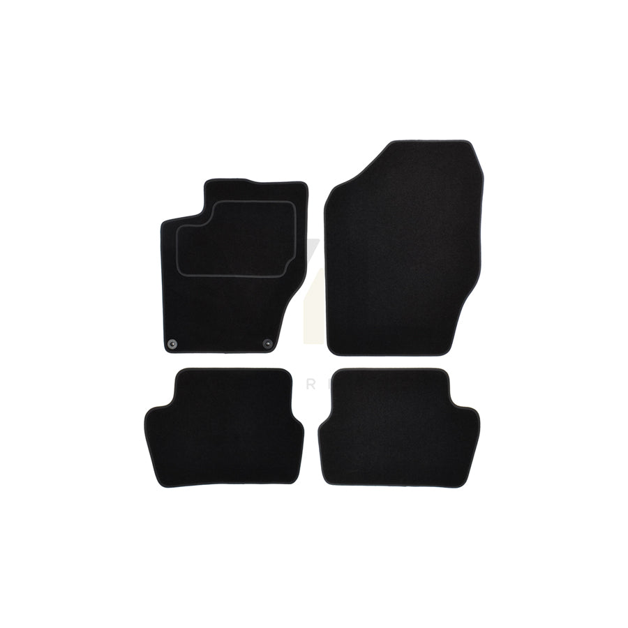 CUSTOPOL Tailored 122378 Floor mat set Textile, Front and Rear, Quantity: 4, Black