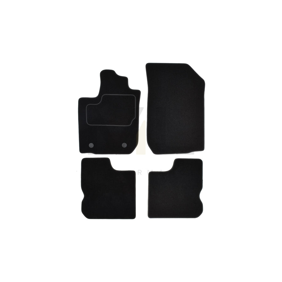 CUSTOPOL Tailored 122406 Floor mat set for DACIA Logan II Saloon (L8) Textile, Front and Rear, Quantity: 4, Black