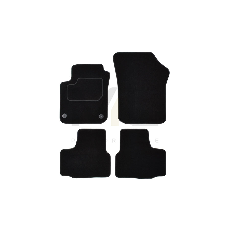 CUSTOPOL Tailored 122488 Floor mat set Textile, Front and Rear, Quantity: 4, Black