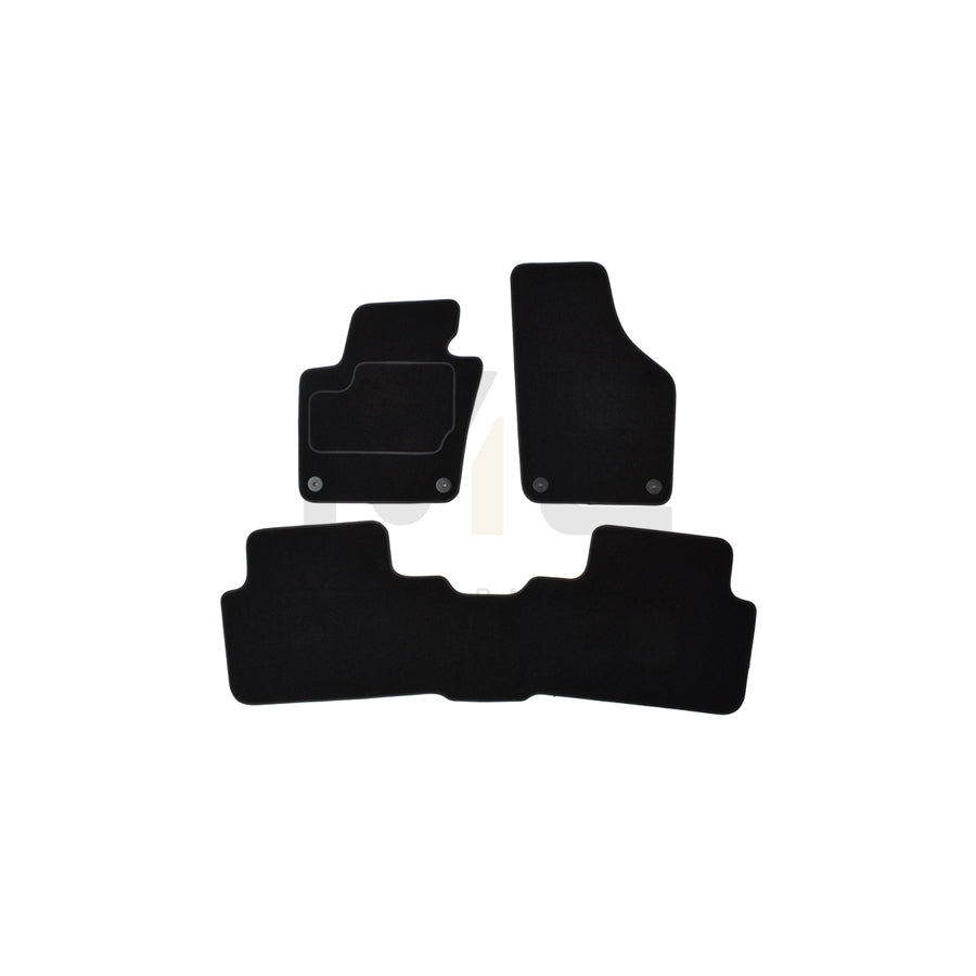 CUSTOPOL Tailored 122776 Floor mat set Textile, Front and Rear, Quantity: 4, Black