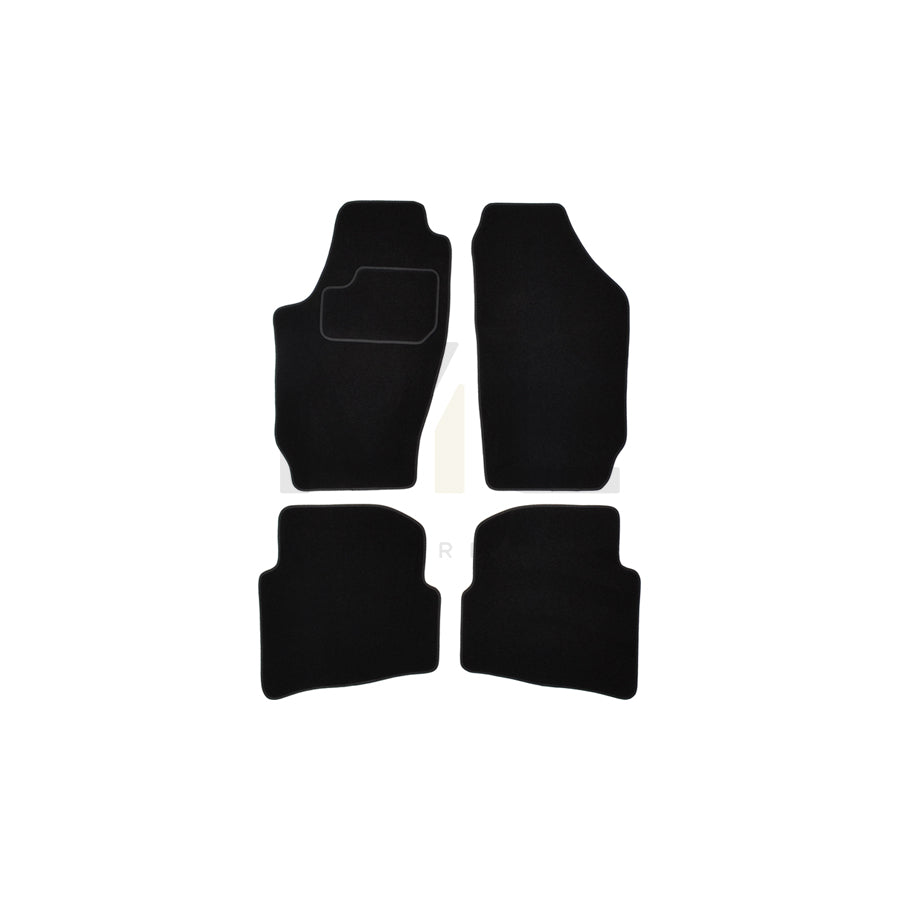 CUSTOPOL Tailored 122875 Floor mat set Textile, Front and Rear, Quantity: 4, Black