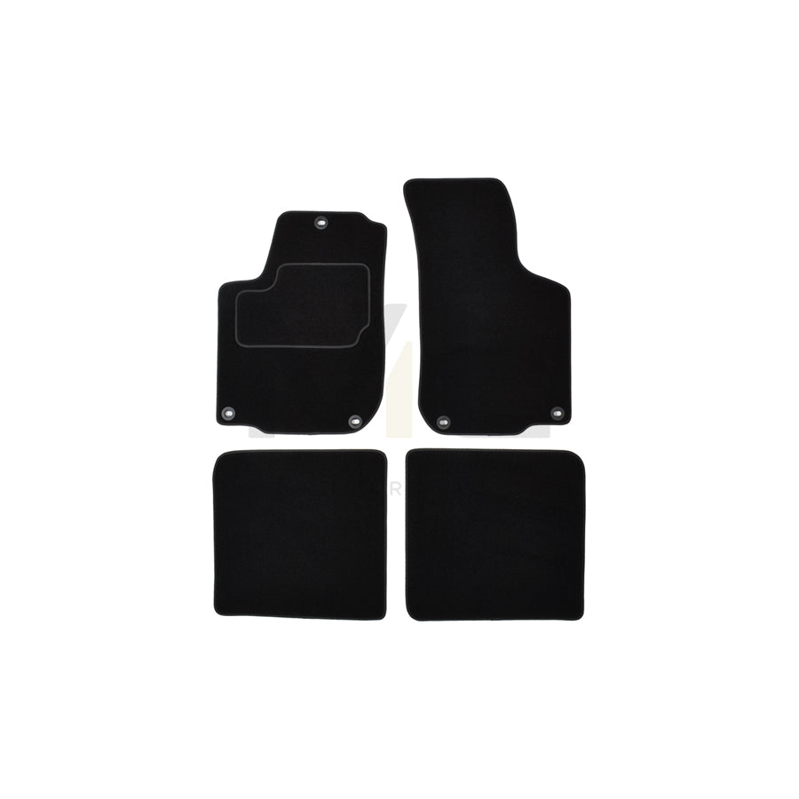 CUSTOPOL Tailored 122877 Floor mat set Textile, Front and Rear, Quantity: 4, Black