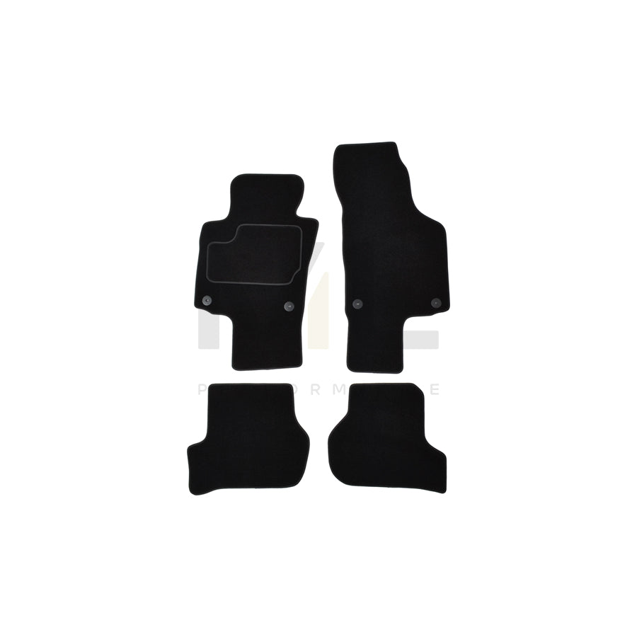 CUSTOPOL Tailored 122878 Floor mat set Textile, Front and Rear, Quantity: 4, Black