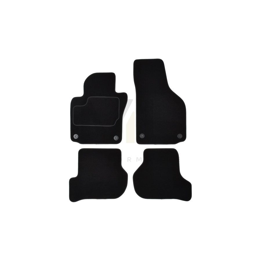 CUSTOPOL Tailored 122879 Floor mat set Textile, Front and Rear, Quantity: 4, Black