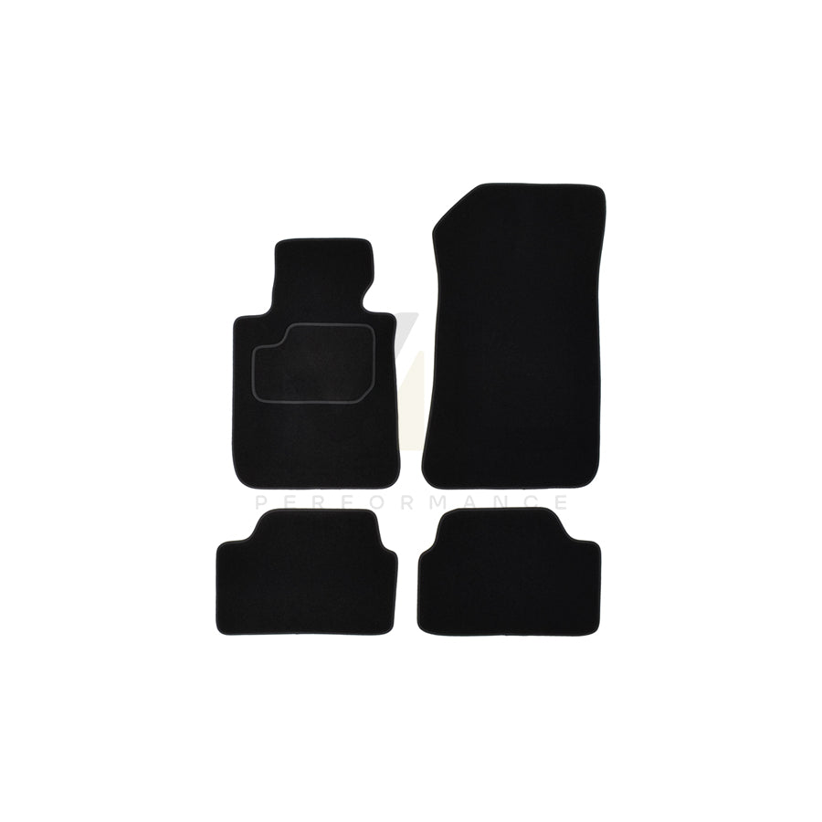 CUSTOPOL Tailored 416710 Floor mat set Textile, Front and Rear, Quantity: 4, Black