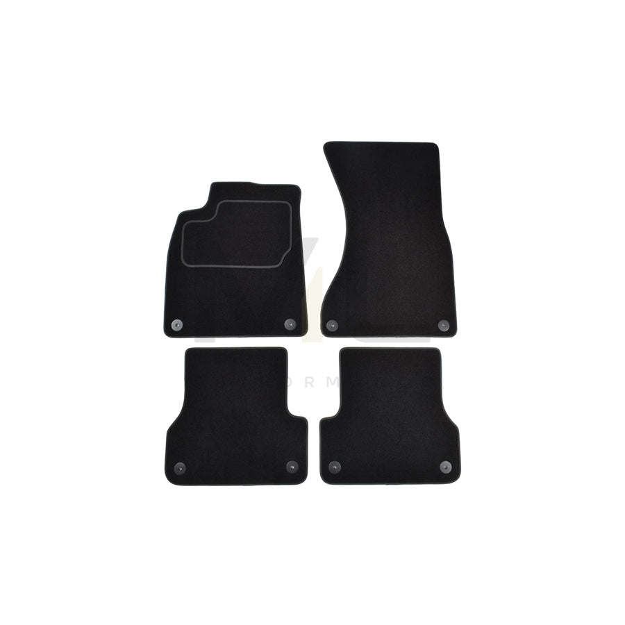 CUSTOPOL Tailored 416960 Floor mat set Textile, Front and Rear, Quantity: 4, Black