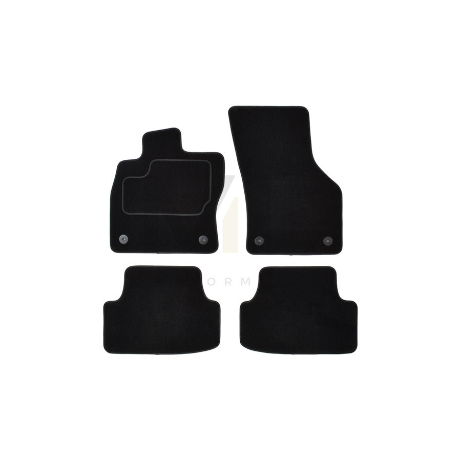CUSTOPOL Tailored 688990 Floor mat set Textile, Front and Rear, Quantity: 4, Black