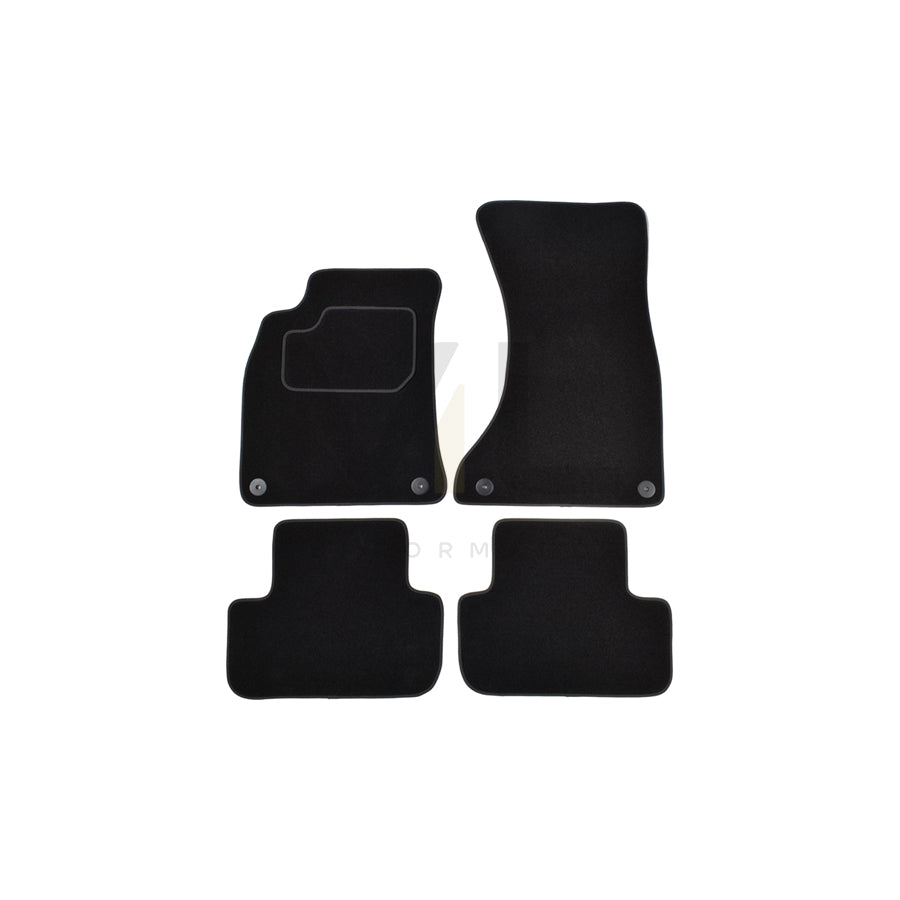 CUSTOPOL Tailored AUD125C Floor mat set for AUDI A4 B8 Saloon (8K2) Textile, Front and Rear, Quantity: 4, Black