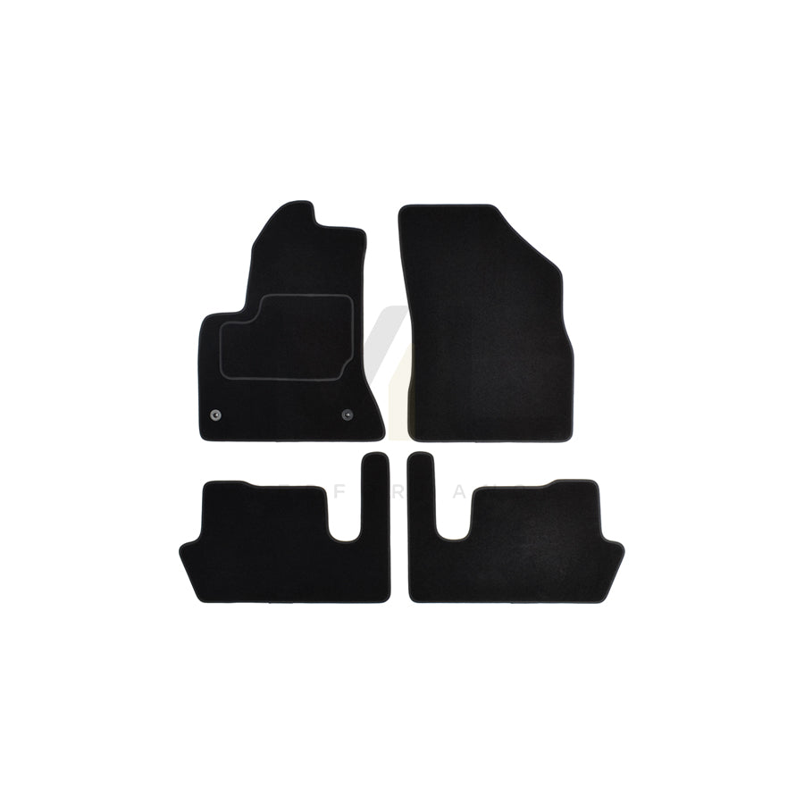 CUSTOPOL Tailored CIT120C Floor mat set for CITROﾃ起 C4 I Picasso (UD) Textile, Front and Rear, Quantity: 4, Black