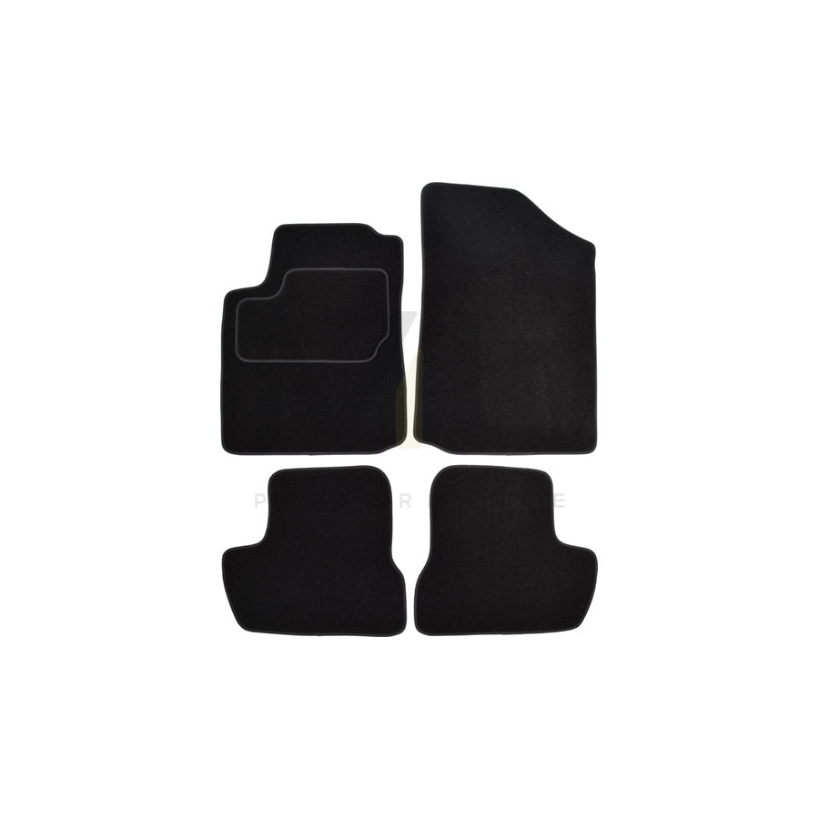 CUSTOPOL Tailored CIT85C Floor mat set for CITROﾃ起 C2 Hatchback (JM) Textile, Front and Rear, Quantity: 4, Black
