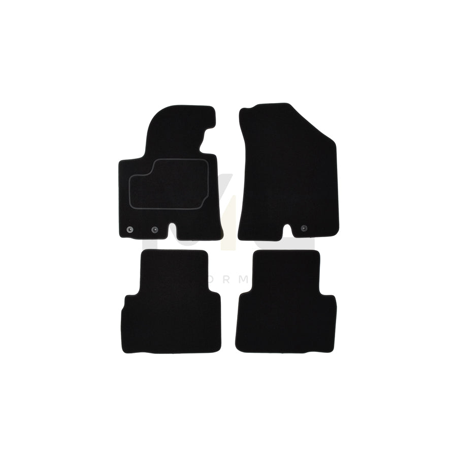 CUSTOPOL Tailored HYU100C Floor mat set Textile, Front and Rear, Quantity: 4, Black