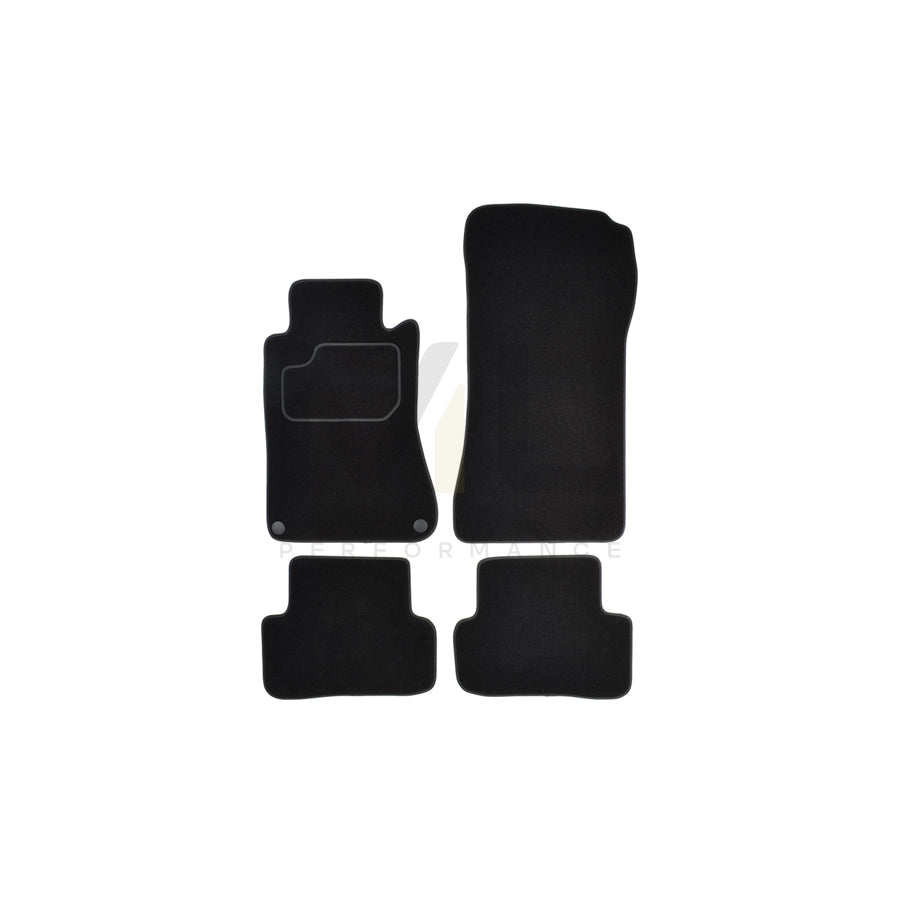 CUSTOPOL Tailored MER115C Floor mat set suitable for MERCEDES-BENZ C-Class Saloon (W203) Textile, Front and Rear, Quantity: 4, Black