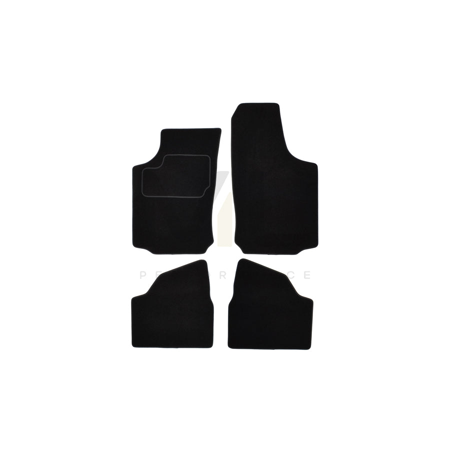 CUSTOPOL Tailored OPL130C Floor mat set for OPEL Corsa C Hatchback (X01) Textile, Front and Rear, Quantity: 4, Black