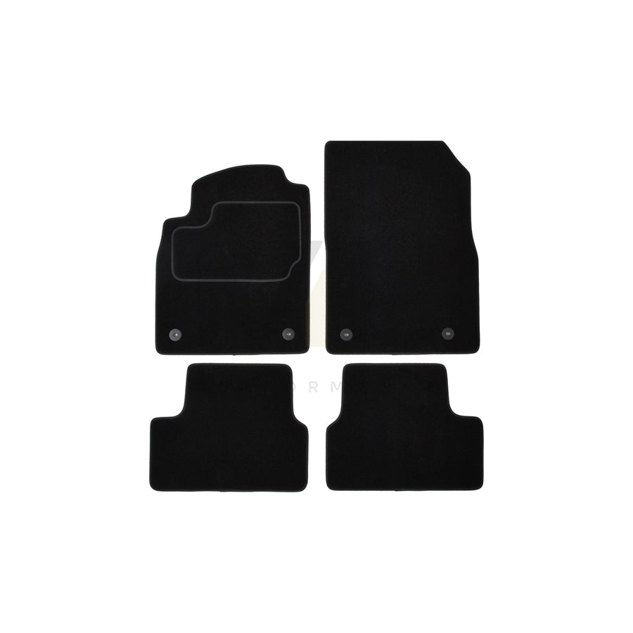 CUSTOPOL Tailored OPL85C Floor mat set Textile, Front and Rear, Quantity: 4, Black
