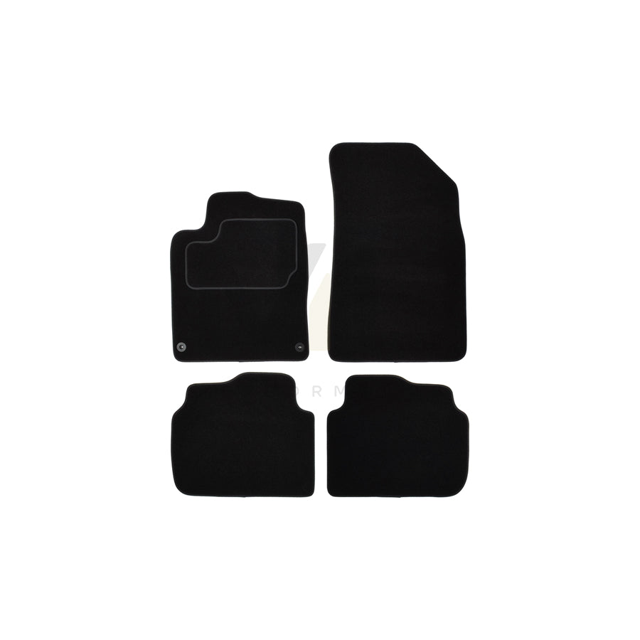 CUSTOPOL Tailored PGT225C Floor mat set for PEUGEOT 407 Textile, Front and Rear, Quantity: 4, Black