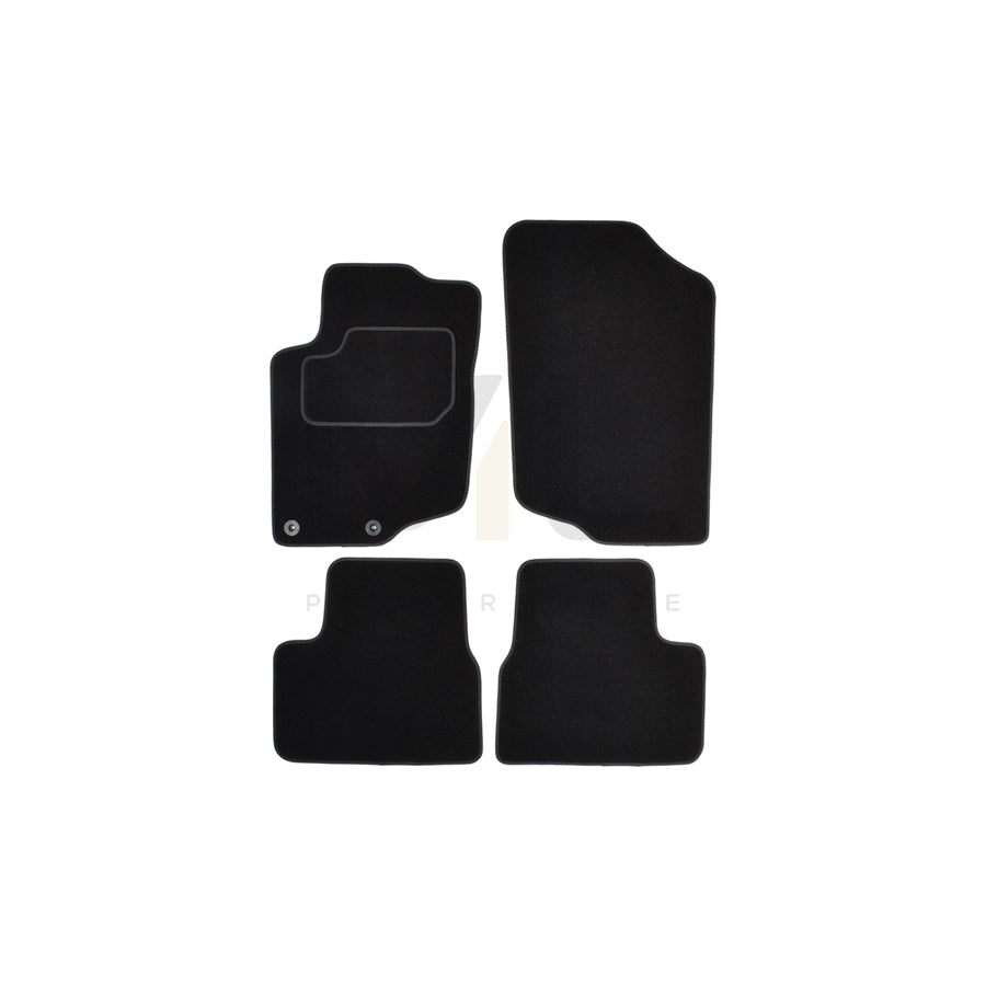 CUSTOPOL Tailored PGT70C Floor mat set for PEUGEOT 207 Hatchback Front and Rear, Quantity: 4, Black