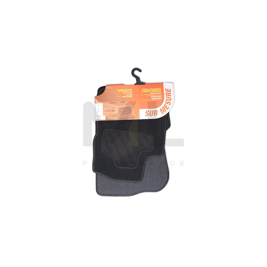 CUSTOPOL Tailored PGT85C Floor mat set Textile, Front and Rear, Quantity: 4, Black