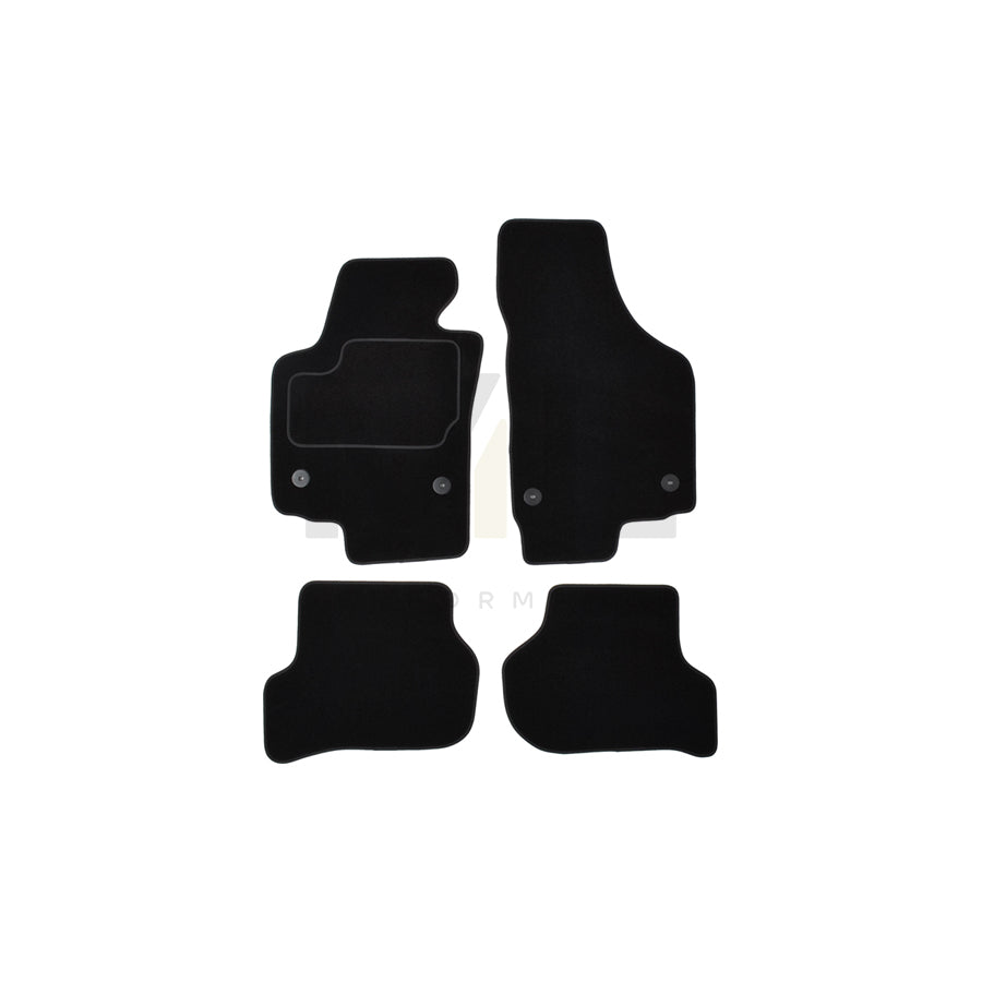 CUSTOPOL Tailored SET25C Floor mat set Textile, Front and Rear, Quantity: 4, Black