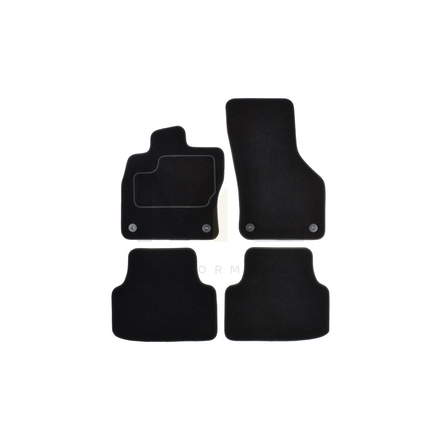 CUSTOPOL Tailored SKO80C Floor mat set for SKODA OCTAVIA Textile, Front and Rear, Quantity: 4, Black