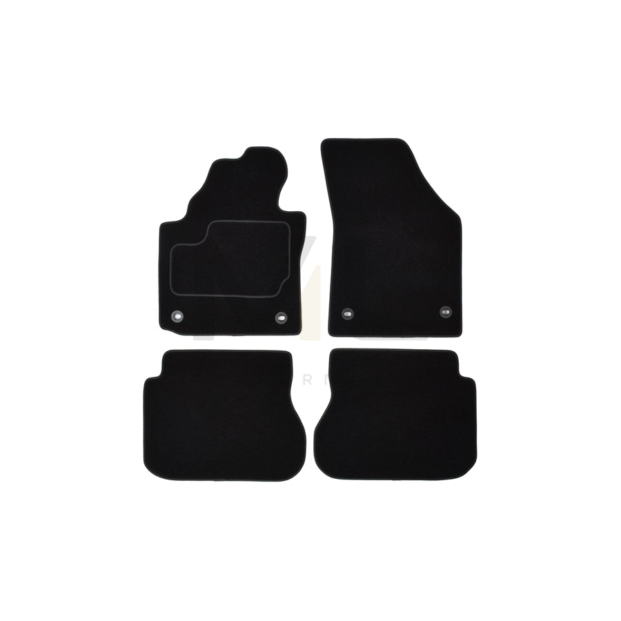 CUSTOPOL Tailored VW35C Floor mat set for VW CADDY Textile, Front and Rear, Quantity: 4, Black