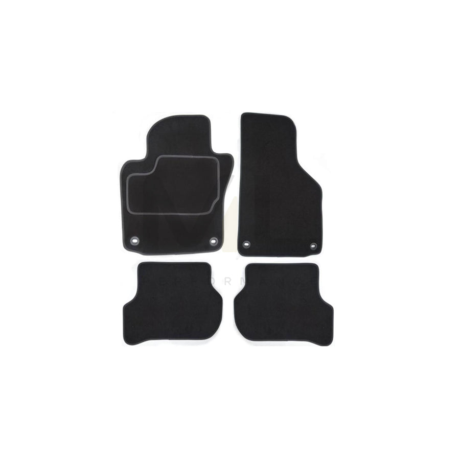 CUSTOPOL Tailored VW410S Floor mat set for VW TRANSPORTER Textile, Front and Rear, Quantity: 4, Grey